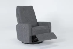 Baxter Power Swivel Glider Recliner With Power Headrest & USB 17 Baxter Power Swivel Glider Recliner With Power Headrest & USB -Modern Office Shop 271042 black fabric swivel glider side 19