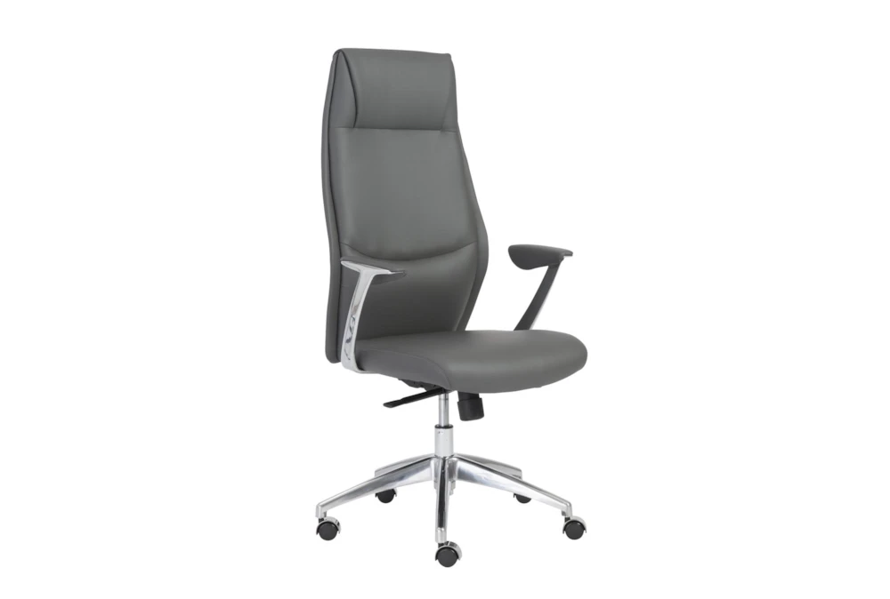 Karlstad Grey Faux Leather High Back Desk Chair 4 Karlstad Grey Faux Leather High Back Desk Chair - Image 2