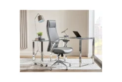Karlstad Grey Faux Leather High Back Desk Chair 9 Karlstad Grey Faux Leather High Back Desk Chair -Modern Office Shop 271897 grey leather office chair detail 46