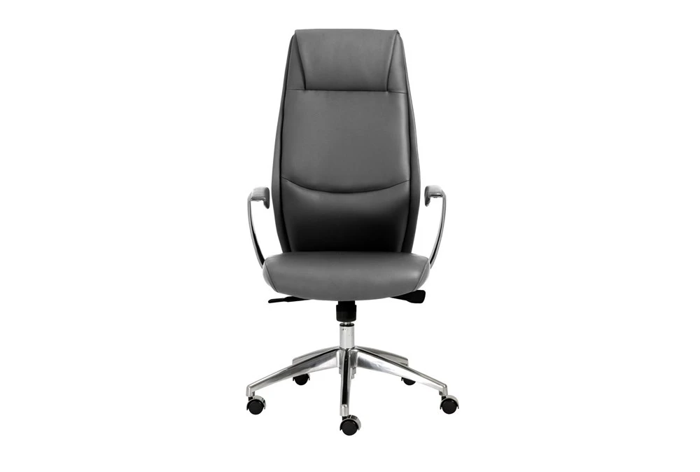 Karlstad Grey Faux Leather High Back Desk Chair 3 Karlstad Grey Faux Leather High Back Desk Chair