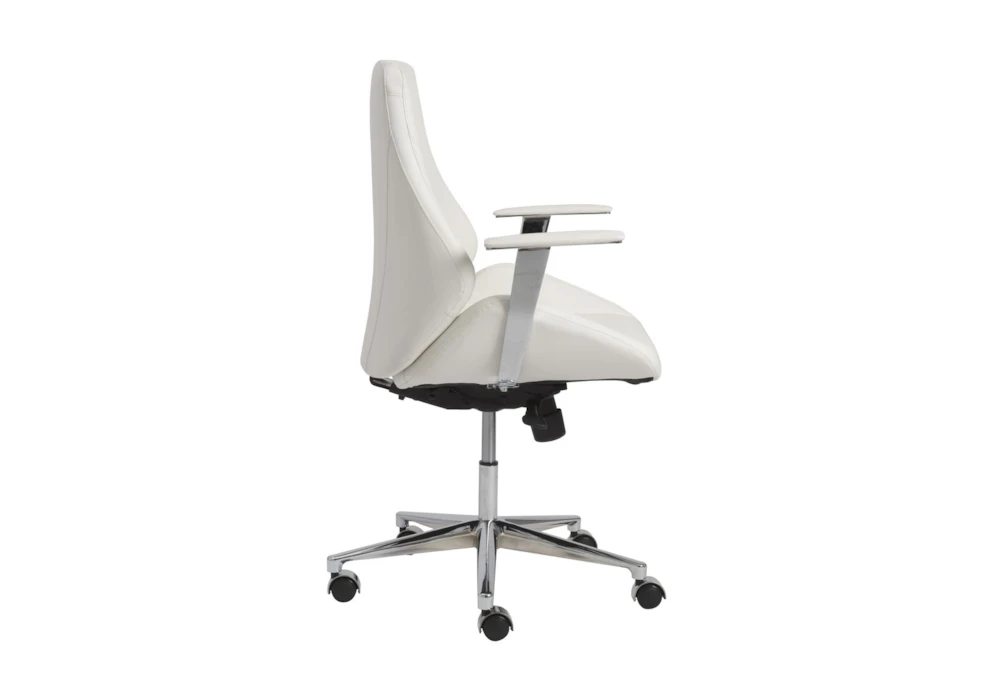 Viborg White Faux Leather And Chrome Low Back Desk Chair 5 Viborg White Faux Leather And Chrome Low Back Desk Chair - Image 3