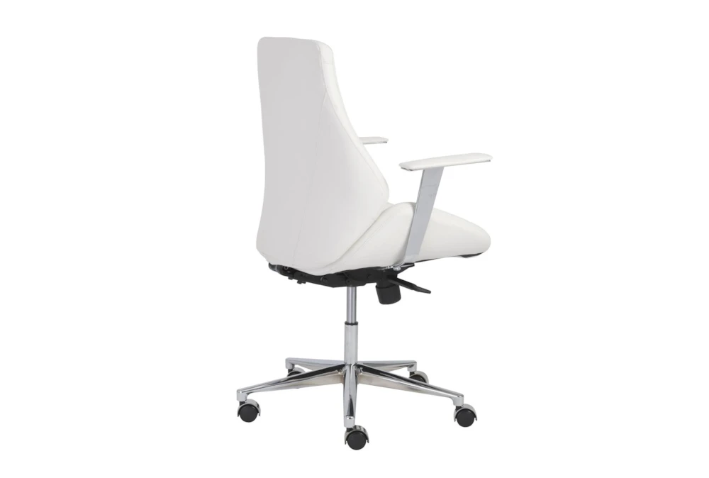Viborg White Faux Leather And Chrome Low Back Desk Chair 6 Viborg White Faux Leather And Chrome Low Back Desk Chair - Image 4