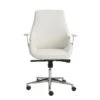 Viborg White Faux Leather And Chrome Low Back Desk Chair 1 Viborg White Faux Leather And Chrome Low Back Desk Chair -Modern Office Shop 271903 white leather office chair signature 01