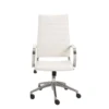 Kolding White Faux Leather High Back Desk Chair -Modern Office Shop 271906 white leather office chair signature 01