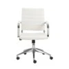 Kolding White Faux Leather Low Back Desk Chair -Modern Office Shop 271909 white leather office chair signature 01