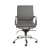 Skagen Grey Faux Leather And Chrome Low Back Desk Chair -Modern Office Shop 271924 grey leather office chair signature 01