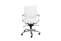 Skagen White Faux Leather And Chrome Low Back Desk Chair