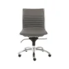 Copenhagen Grey Faux Leather And Chrome Low Back Armless Desk Chair 2 Copenhagen Grey Faux Leather And Chrome Low Back Armless Desk Chair -Modern Office Shop 271928 grey leather office chair signature 01