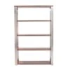 Del Mar Walnut And Brushed Stainless Steel 61" Bookcase -Modern Office Shop 272071 brown wood bookcase signature 01