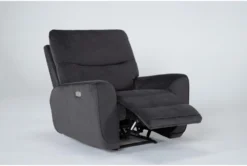 Ronan Steel Power Recliner With USB -Modern Office Shop 272862 silver fabric recliner side 19