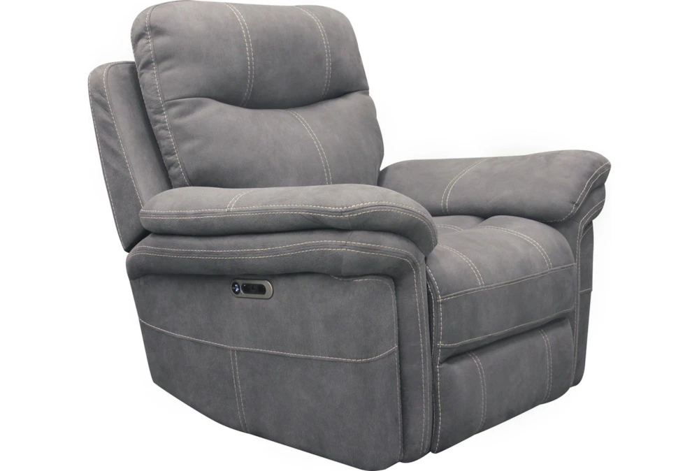 Bateman Light Grey Power Recliner With Power Headrest & USB 3 Bateman Light Grey Power Recliner With Power Headrest & USB