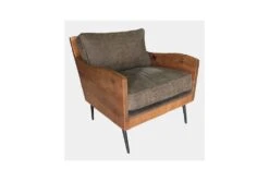 Arden Rustic Brown Leather Accent Chair