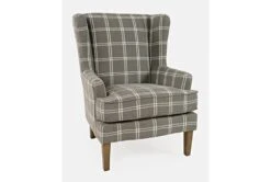 Bingham Grey Windowpane Accent Chair