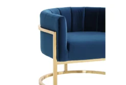 Deanna Navy Velvet Accent Chair -Modern Office Shop 276740 blue fabric accent chair detail 45