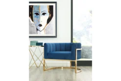 Deanna Navy Velvet Accent Chair -Modern Office Shop 276740 blue fabric accent chair room 85