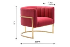 Deanna Hot Pink Velvet Accent Chair -Modern Office Shop 276794 pink fabric accent chair detail 44