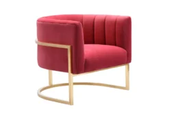 Deanna Hot Pink Velvet Accent Chair -Modern Office Shop 276794 pink fabric accent chair side 15