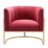Deanna Hot Pink Velvet Accent Chair -Modern Office Shop 276794 pink fabric accent chair signature 01