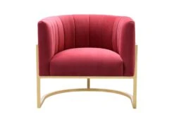 Deanna Hot Pink Velvet Accent Chair