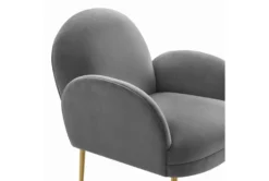 Constance Grey Velvet Accent Chair -Modern Office Shop 276798 grey fabric accent chair detail 45