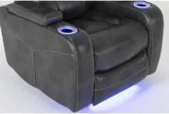 Bronson Flint Home Theater Power Wallaway Recliner With Power Headrest & USB -Modern Office Shop 276992 grey polyester recliner detail 44