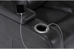 Bronson Flint Home Theater Power Wallaway Recliner With Power Headrest & USB -Modern Office Shop 276992 grey polyester recliner hardware 51