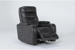 Bronson Flint Home Theater Power Wallaway Recliner With Power Headrest & USB -Modern Office Shop 276992 grey polyester recliner side 19
