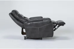 Bronson Flint Home Theater Power Wallaway Recliner With Power Headrest & USB -Modern Office Shop 276992 grey polyester recliner side 21