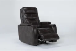 Bronson Truffle Home Theater Power Wallaway Recliner With Power Headrest & USB -Modern Office Shop 276994 brown polyester recliner side 19