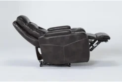 Bronson Truffle Home Theater Power Wallaway Recliner With Power Headrest & USB -Modern Office Shop 276994 brown polyester recliner side 21