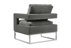Evelyn Grey Velvet Silver Frame Accent Chair 10 Evelyn Grey Velvet Silver Frame Accent Chair -Modern Office Shop 277104 grey fabric accent chair back 82