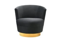 Florence Black Velvet Swivel Accent Chair