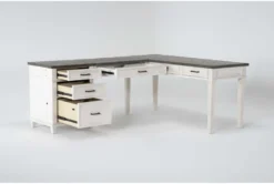 Aberdeen 3 Piece Modular L-Shaped Desk -Modern Office Shop 277149 white wood desk side 19