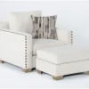 Modena 67" Oversized Chair And Ottoman 2 Modena 67" Oversized Chair And Ottoman -Modern Office Shop 277283 natural fabric chair and ottoman set side 18