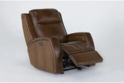 Dallas Power Rocker Recliner With Power Headrest & USB -Modern Office Shop 277920 beige leather recliner side 19