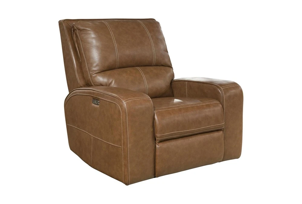 Briggs Bourbon Leather Power Recliner With Power Headrest & USB 3 Briggs Bourbon Leather Power Recliner With Power Headrest & USB