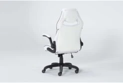 Theory White Gaming Chair With Black Trim -Modern Office Shop 279995 blue polyurethane office chair side 20