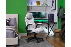 Theory White Gaming Chair With Black Trim -Modern Office Shop 279995 white polyurethane gaming chair room 49