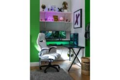 Theory White Gaming Chair With Black Trim -Modern Office Shop 279995 white polyurethane gaming chair room 50