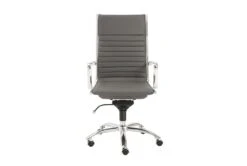 Copenhagen Grey Faux Leather And Chrome High Back Desk Chair