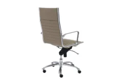 Copenhagen Taupe Faux Leather And Chrome High Back Desk Chair 9 Copenhagen Taupe Faux Leather And Chrome High Back Desk Chair -Modern Office Shop 282823 grey leather office chair detail 46