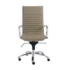 Copenhagen Taupe Faux Leather And Chrome High Back Desk Chair 2 Copenhagen Taupe Faux Leather And Chrome High Back Desk Chair -Modern Office Shop 282823 grey leather office chair signature 01