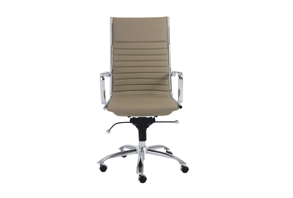 Copenhagen Taupe Faux Leather And Chrome High Back Desk Chair 3 Copenhagen Taupe Faux Leather And Chrome High Back Desk Chair