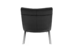 Zangari Black Chaise Lounge With Silver Base -Modern Office Shop 282829 black leather chaise detail 47