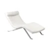 Zangari White Chaise Lounge With Silver Base 1 Zangari White Chaise Lounge With Silver Base -Modern Office Shop 282835 white leather chaise signature 01