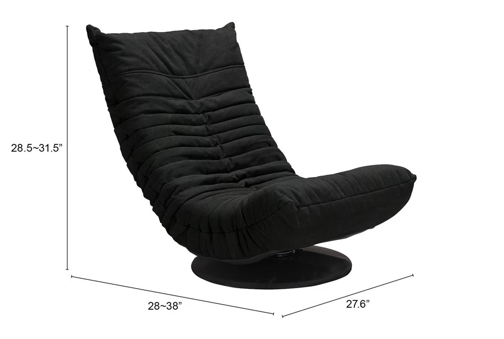 Black Low Swivel Gaming Chair 10 Black Low Swivel Gaming Chair - Image 8