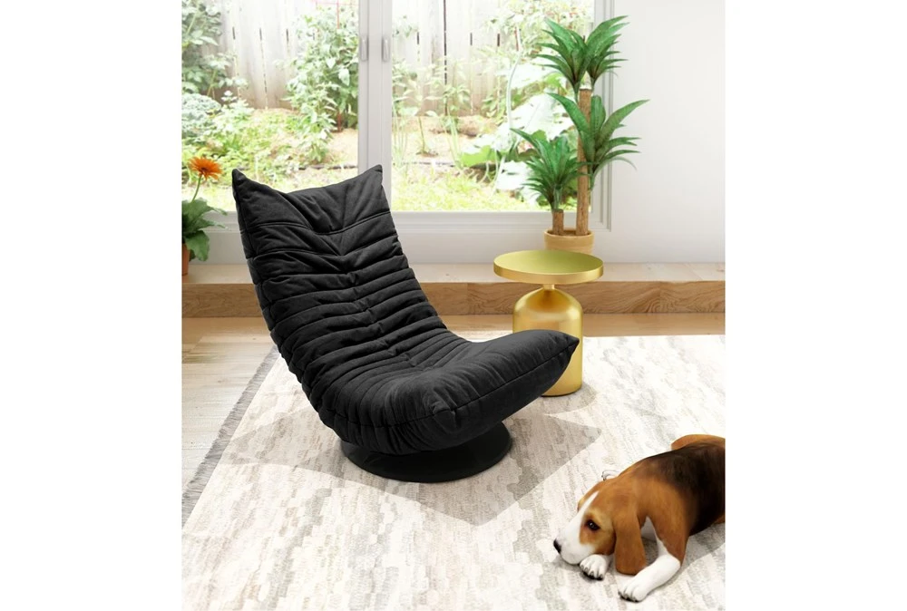 Black Low Swivel Gaming Chair 12 Black Low Swivel Gaming Chair - Image 10