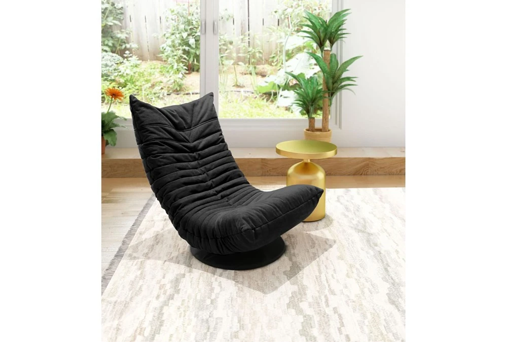 Black Low Swivel Gaming Chair 3 Black Low Swivel Gaming Chair