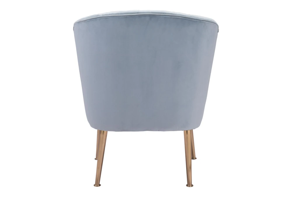 Powder Blue Pleated Velvet Accent Chair 6 Powder Blue Pleated Velvet Accent Chair - Image 4