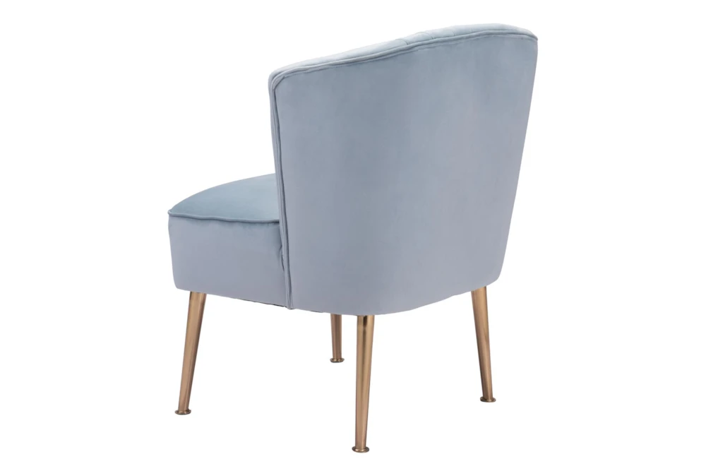 Powder Blue Pleated Velvet Accent Chair 7 Powder Blue Pleated Velvet Accent Chair - Image 5